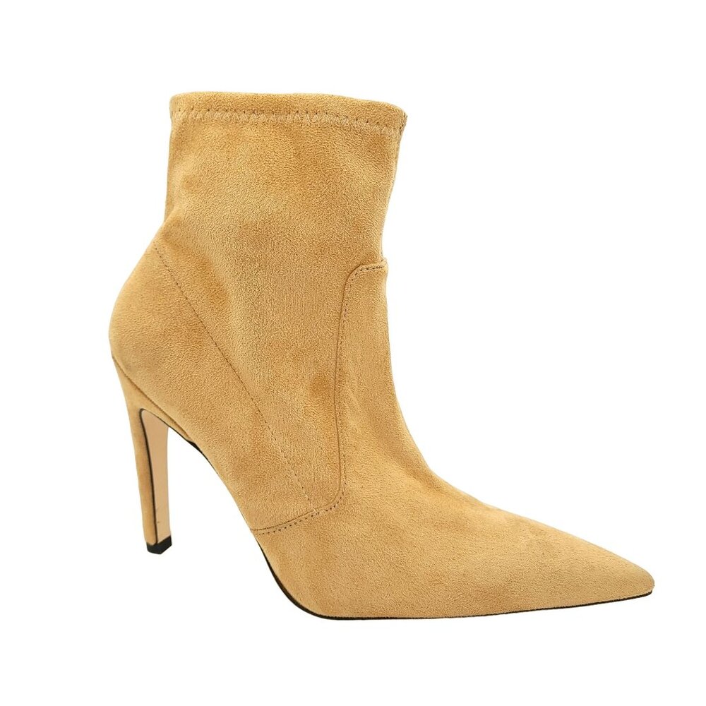 NEW Good American The Icon Stiletto Sock Boots Womens 10.5 Faux Suede Chic